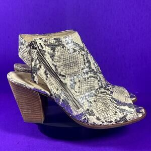Paul Green Snake Print Peep Toe Zip Heeled Sandals UK Shoe Size 6, US 8-8.5